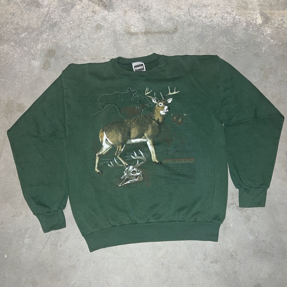 Vintage 90s Whitetail Deer Sweatshirt Deer Crewneck